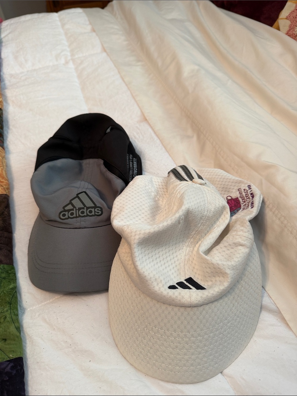 adidas Gray & White Athletic flexible ball cap duo